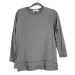 ZARA  Trf. Striped Long Sleeve Oversized High Low Hem Stretch Top S Black Grey Photo 0