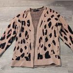 Fashion Cheetah Print Open Cardigan Size Medium Tan Photo 0