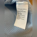 American Eagle Ribbed Knit Long Sleeve Midi Button Up Dress Baby Blue XL Photo 7