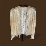 J.Jill Vintage Y2K Lace Open Cardigan Cream Small Photo 1