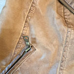 Bagatelle VTG Women M Biker Moto Jacket Brown Faux Leather Vegan Zippers Zip EUC Photo 10