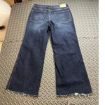 American Rag  Cie High Rise Wide Leg Jeans Dark Wash Ripped Raw Hem Women 13 31 Photo 5