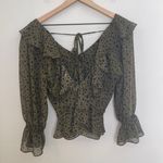 MISA Los Angeles - Lilyanna Top Green Ruffle Blouse Photo 3