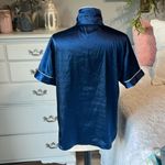 Navy Blue Satiny Button Photo 2