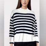 Joie NWT  100% Cashmere Striped Mock Neck Long Sleeve Sweater Pullover Jumper Photo 2