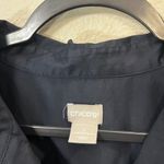 Chico's  Collared Short Sleeve Shirt Dress Navy Blue Sz 3 US 16 / 18 Knee Length Photo 4