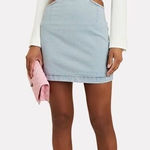 We Wore What Cut-Out Denim Mini Skirt Size Small Photo 0
