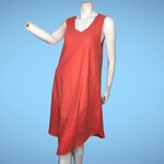 Cut Loose Sleeveless Dress Coral Linen Cotton Lightweight Summer‎ Spring Small Orange Photo 9