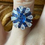 Natural Kyanite Sterling Silver Cocktail Ring Size 7 Photo 0