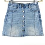 American Eagle NEW  Hi-Rise A-Line Denim Skirt 2 XS Light Wash Photo 0