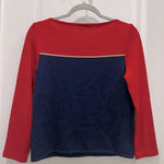 St. John  Vintage Knit Red and Navy Nautical Logo Long Sleeve Top Sz Small Petite Photo 7