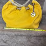 Michael Kors Marina Mustard Yellow Large Gathered Tote Handbag Hobo Canvas Rope Photo 7