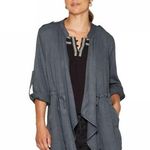 Knox Rose CINCH WAIST DRAPEY JACKET WITH ROLLTAB SLEEVE AND POCKETS XS Photo 0