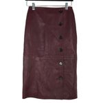 Rachel Parcell Red Grape Leather Button
Front Pencil Skirt XXS Photo 3