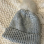 Topshop Light Blue Knit Beanie with White Pom-Pom Photo 0