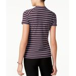 Kensie Striped Basic T-Shirt Ribbed Purple Photo 1