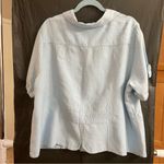 Lane Bryant 24 Soft Blue Short Sleeve Relaxed Fit Button up Top Career **READ** Photo 4