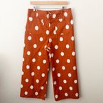 Anthropologie MAEVE x  | The Colette Wide-Leg Pants Linen Orange White Dot | 32 Photo 2