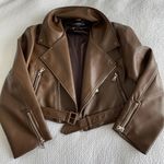 Princess Polly Lioness Brown Leather Jacket Photo 0