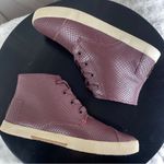 Toms Paseo Leather Snake Embossed Hightop Sneakers Maroon 7 Photo 4