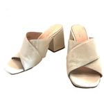Kate Spade BEIGE PATENT LEATHER CRISS-CROSS VAMP SLIDE BLOCK HEEL SHOES (6.5) Photo 6