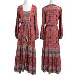 Tulle & Batiste Bohemian Gypsy Maxi Dress Size Medium Renaissance Shanaya Gown Red Photo 6