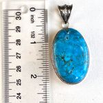 Handmade Large Natural Turquoise Gemstone Sterling Silver Pendant#53 Photo 2