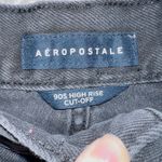 Aeropostale AERO Black Wash Denim Button Fly 90s High Rise Cut Off Shorts size 8 Photo 2