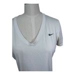 Nike  Dri-Fit White V-Neck Tee Running Training Tennis‎ Pickleball Athleisure Med Photo 4