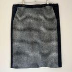 J.Crew Wool Skirt Houndstooth Pencil Pockets Office Work Warm Black Gray Sz 12 Photo 0
