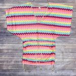 Luli Fama Cabana Chevron V Neck Kimono Short Sleeve Blouson Mini Coverup Dress Photo 8