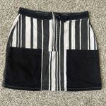 BDG  Ruby Striped Zip-Front Skirt Denim Black White Monochrome Mini Skirt Medium Photo 1