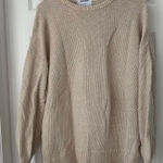 Old Navy Brown Textured Knit Tunic Sweater in Cream Photo 0