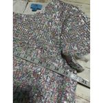 CeCe  Sequin Short-Sleeve Blouse 14 Multicolor Holiday New Years Festive Sparkle Photo 6