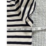 Talbots Striped Knit Dress Lace-Up Neck Short Sleeve Casual White Black M Photo 6