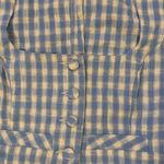 ZARA Women's XS Blue Gingham Check Cropped Blouse Short Sleeve Photo 1