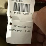 Coach  Tote Bag Canvas RED & British‎ Tan 70108 Weekender Travel Carryon Rare! Photo 8