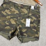 Judy Blue NWT  Camo Army Print Shorts 4” High Rise Frayed Hem Size XL Photo 4