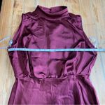 NWOT Lulus Classic Elegance Plum Chiffon Sleeveless Mock Neck Maxi Dress Red Size M Photo 3