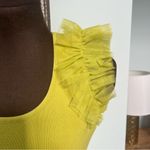 Bailey 44 Women’s Chartreuse Ruffled Tulle Sleeveless Top Size XS NEW Colorful Photo 1