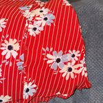 Madewell ‎ Daisy Society Button Wrap Dress Size 4 Red Floral Photo 3