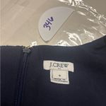 J.Crew  Navy Blue Eyelet Style V-Neck Dress Size 8 Long Sleeve Mini 100% Cotton Photo 6