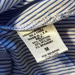 Willow & Clay  medium womens chambray striped wrap blouse ruffle sleeve v neck Photo 10