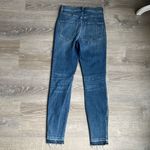 AYR  The Riser Skinny Jeans High Rise Stretchy Denim Raw Hem Neon Jupiter Photo 3