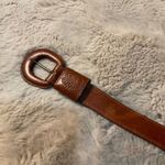 Leather Belt Brown With Rounded Leather Buckle Size Small Womens Photo 1