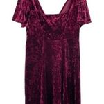 Crushed Velvet Babydoll Dress Goth Vamp Y2K Red Size L Photo 0