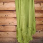 Mac Duggal   Green Ruffled Mock Neck Flutter Sleeve High Low Hem Gown Photo 9