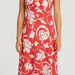 Old Navy  Halter Maxi Dress Size L Red White Floral Print Summer Beach Vacation Photo 0