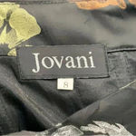 Jovani  Strapless Black Metallic Floral Cocktail Party Dress Size 8 Medium Photo 2