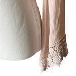 Forever 21 Women's S Blush Lace Detail Blouse Cropped Long Sleeve Boho Bohemian Photo 2